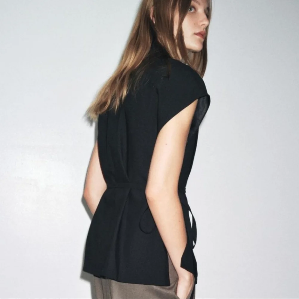 Zara Belted Wrap Vest Size S M L